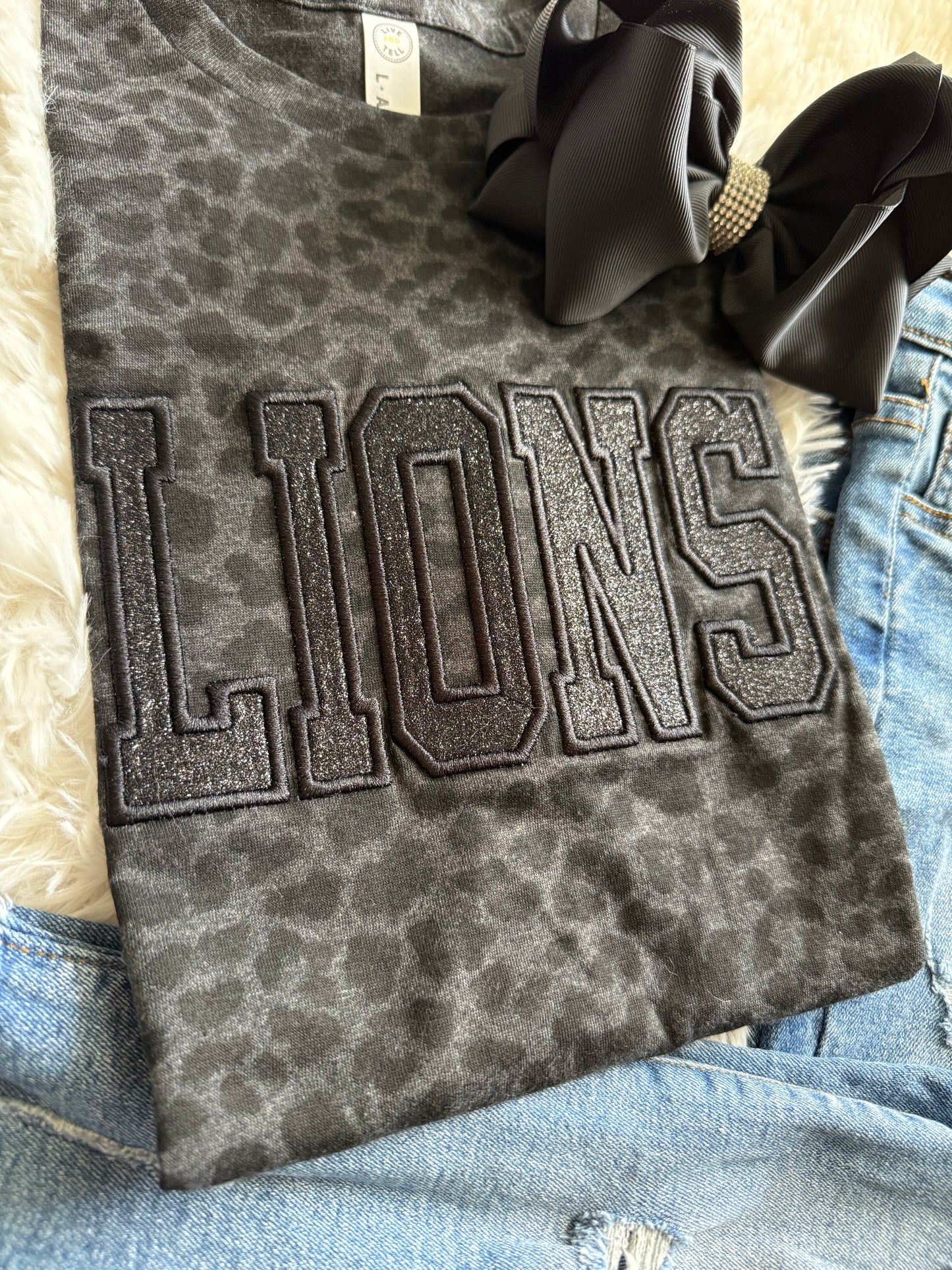 MASCOT Custom Leopard Glitter Appliqué Tees