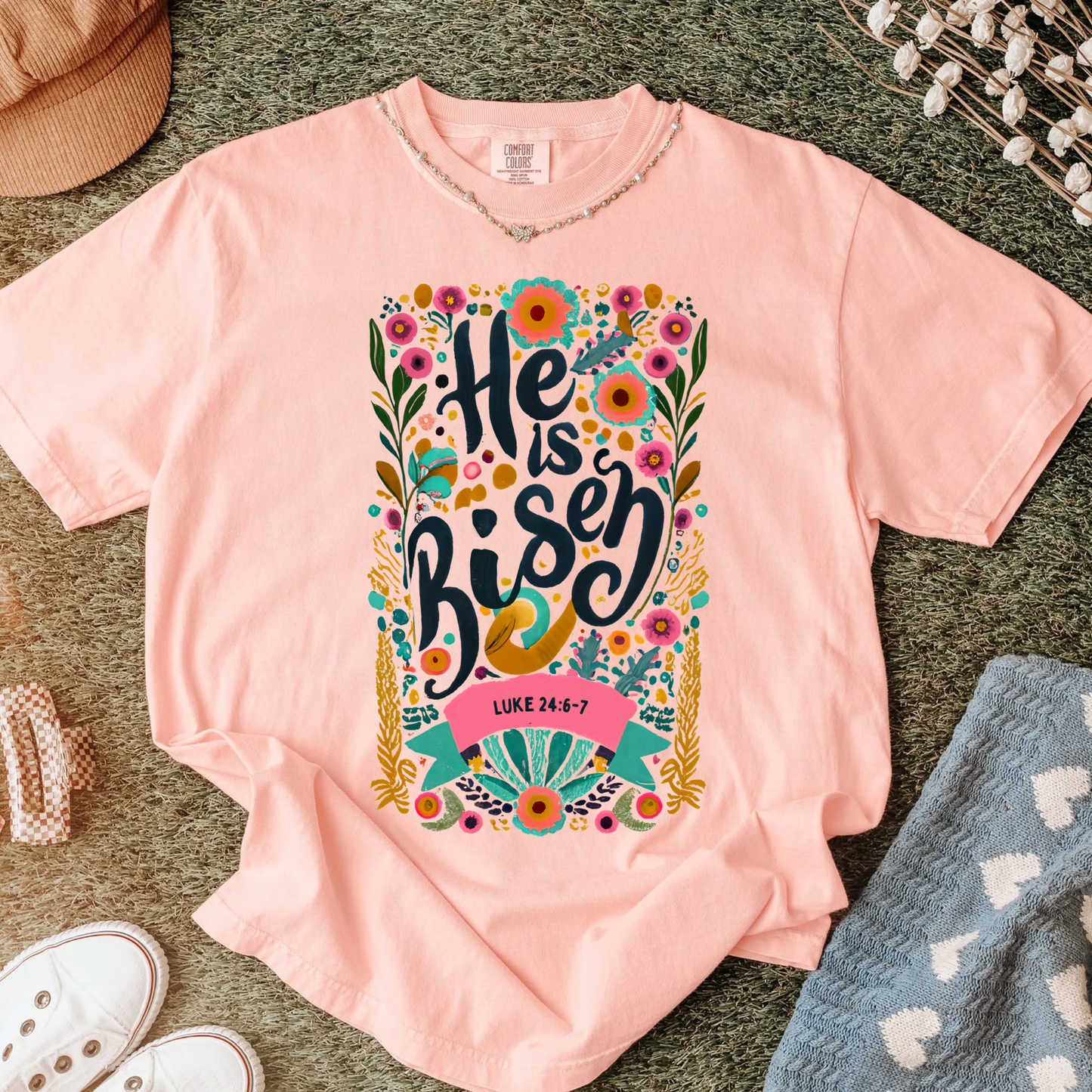 He is Risen Floral Graphic