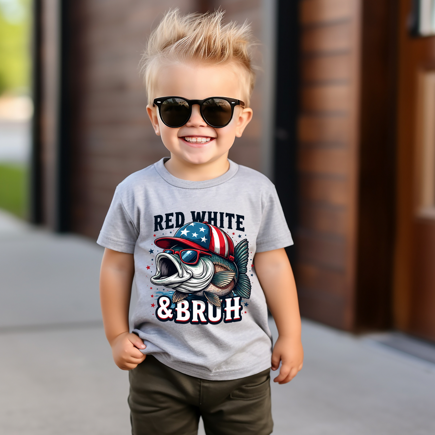 Red white & bruh graphic tee