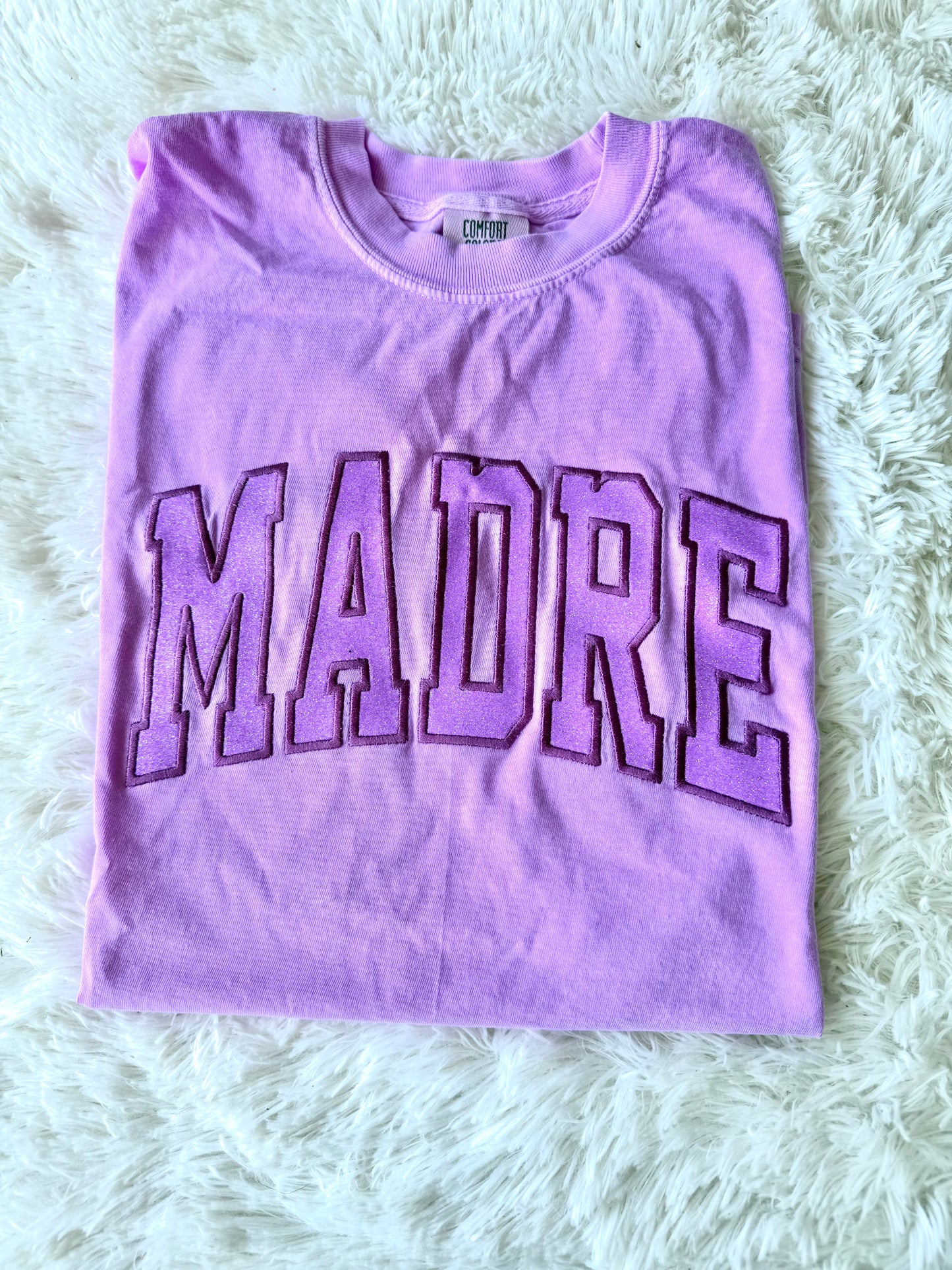 Custom Glitter Appliqué comfort colors tee