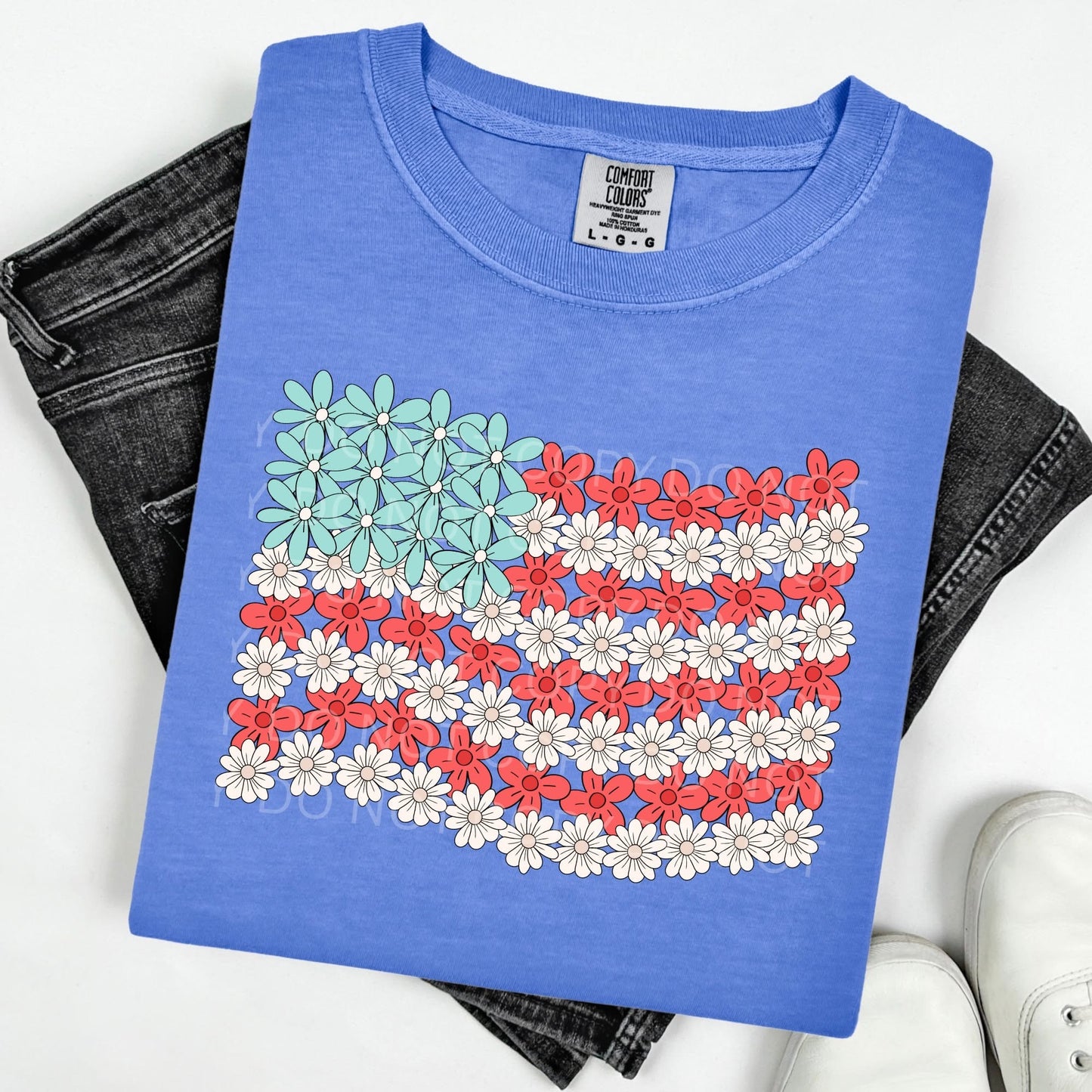Floral American Flag Graphic Tee