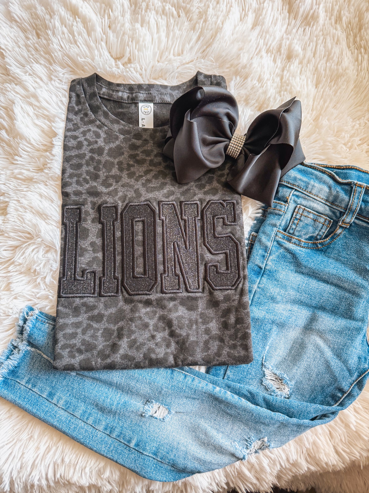 MASCOT Custom Leopard Glitter Appliqué Tees