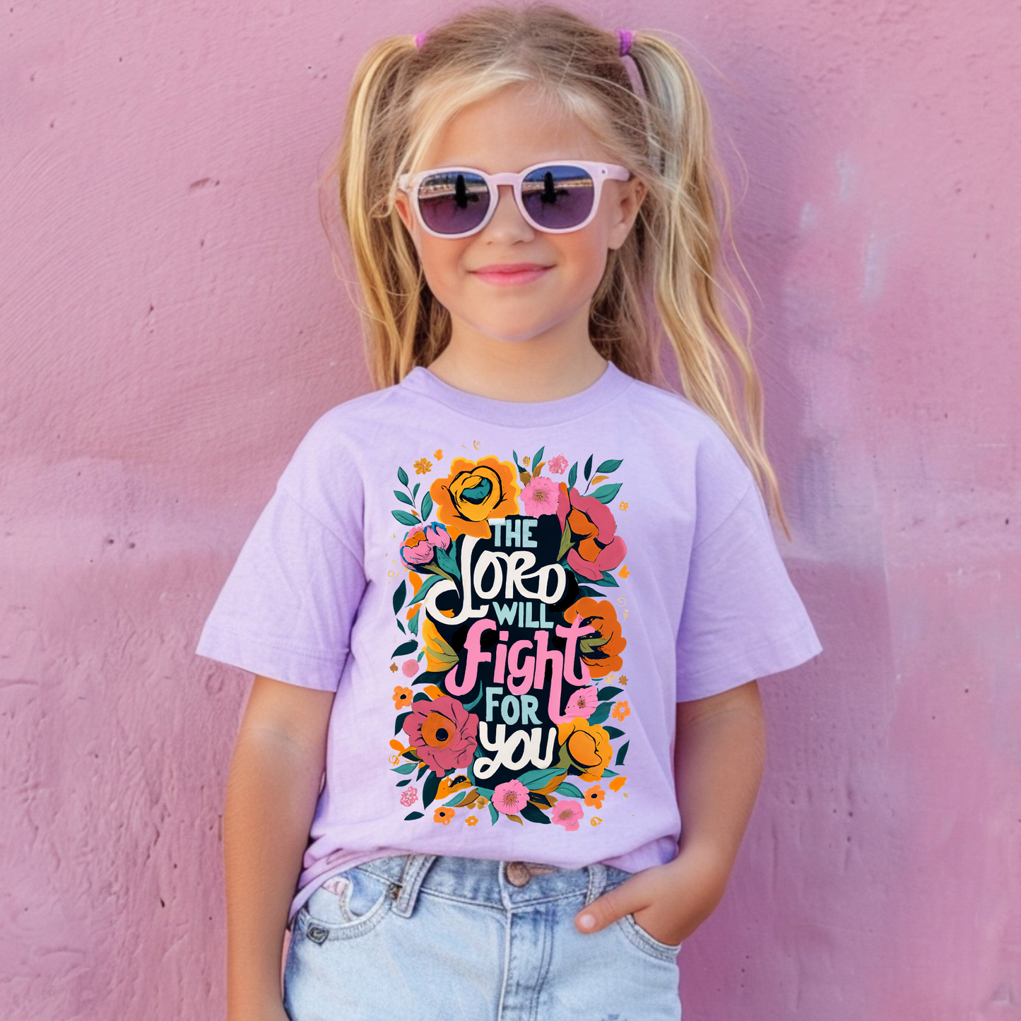 The Lord will fight for you girls graphic tee