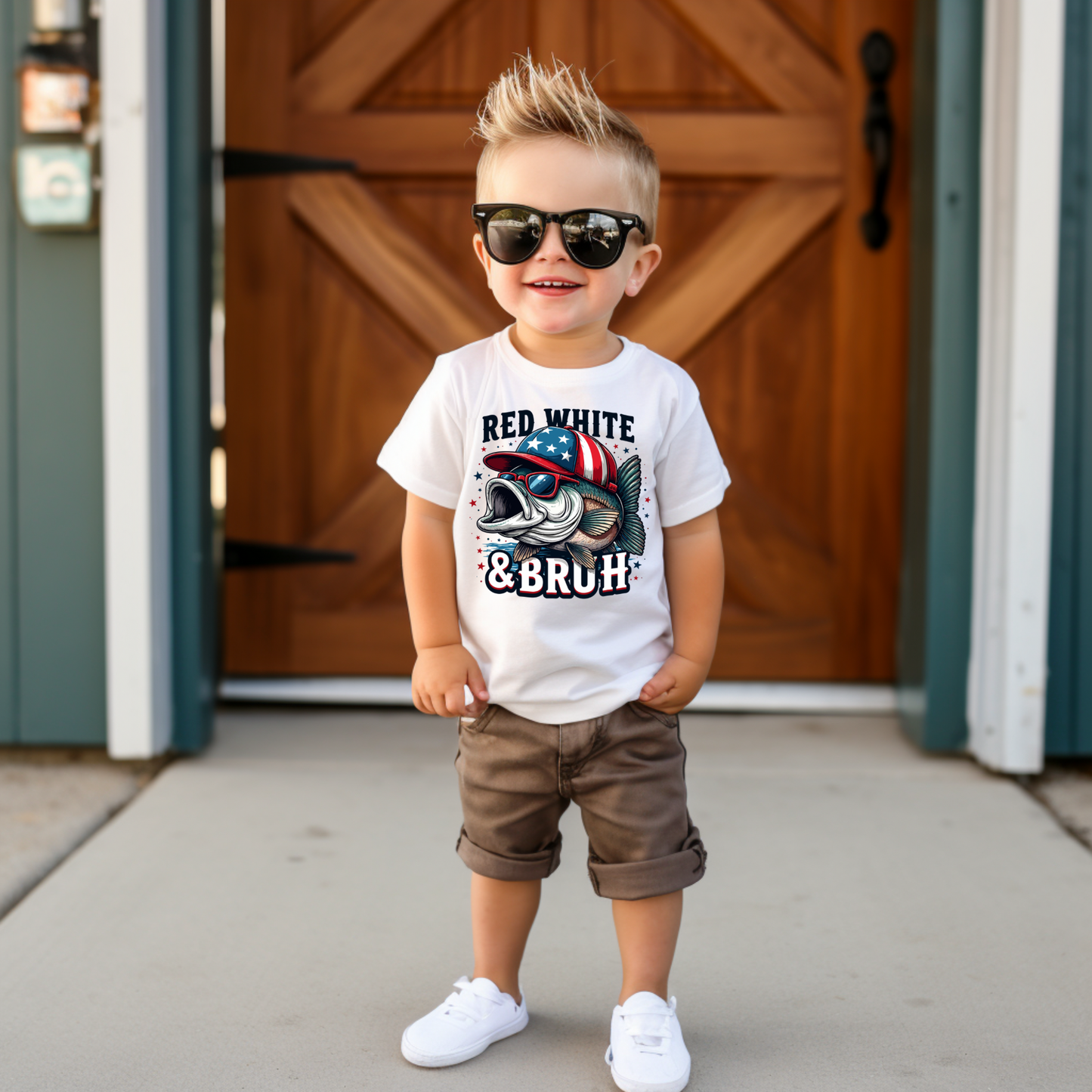 Red white & bruh graphic tee