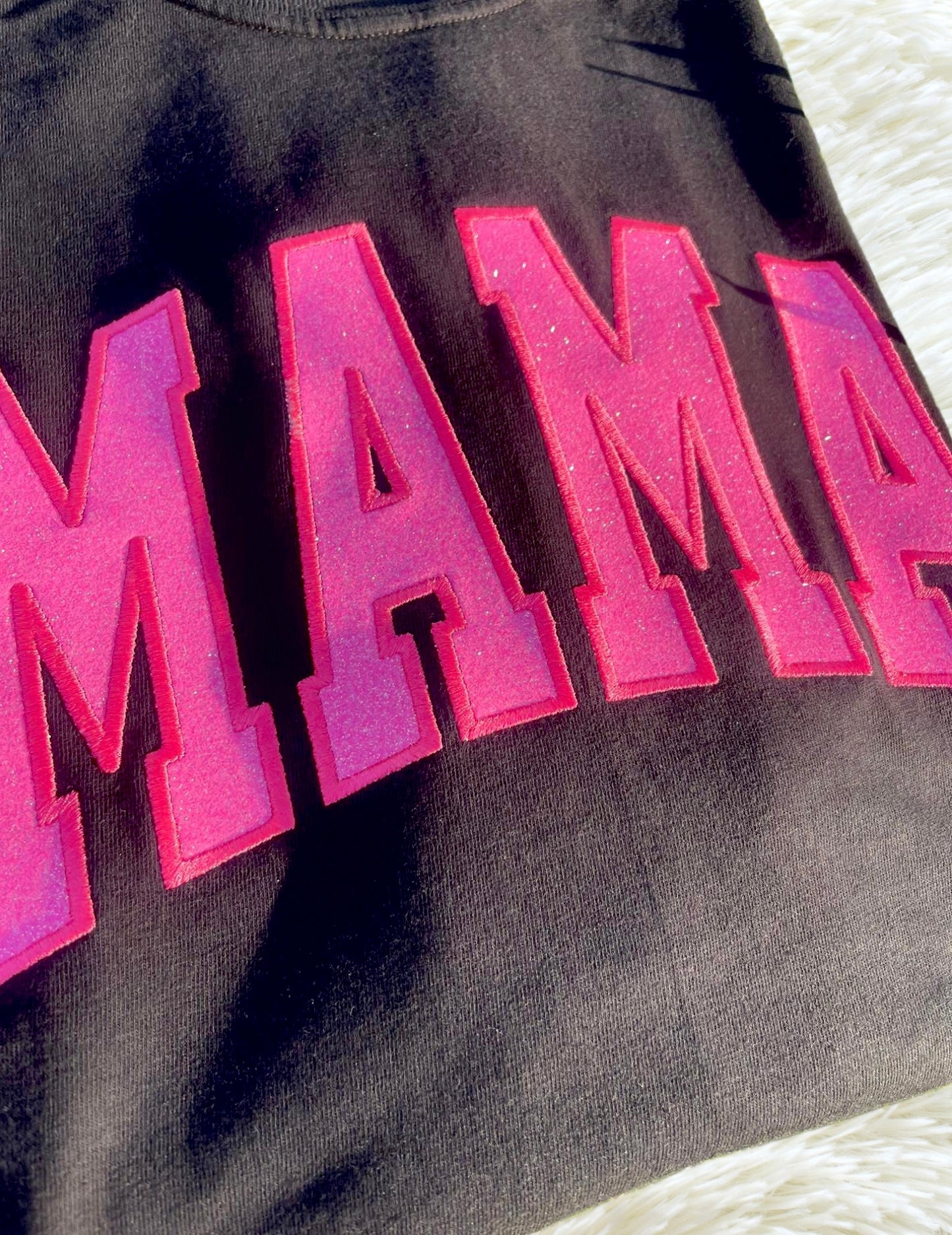 Mama Glitter Applique Comfort Color Short Sleeve Shirt ✨