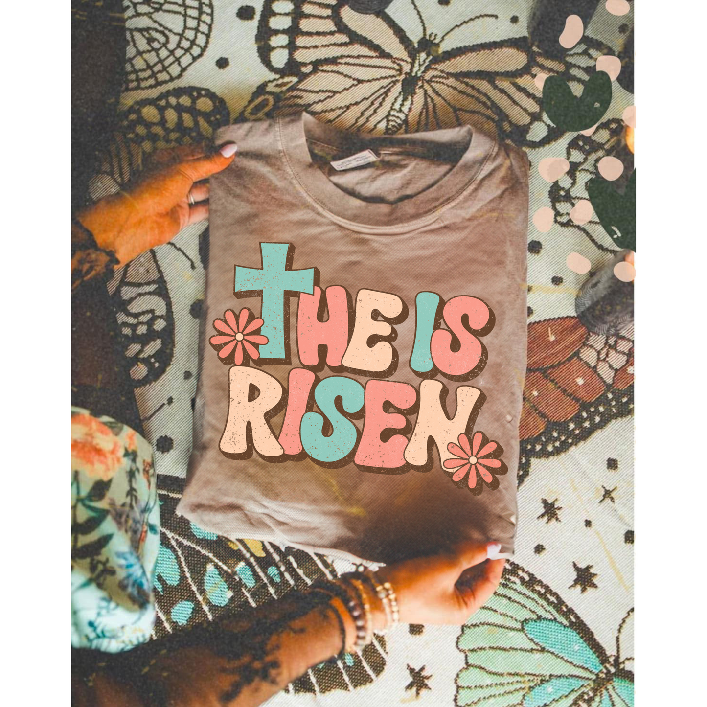 🌸He Is Risen ✝️ graphic tee