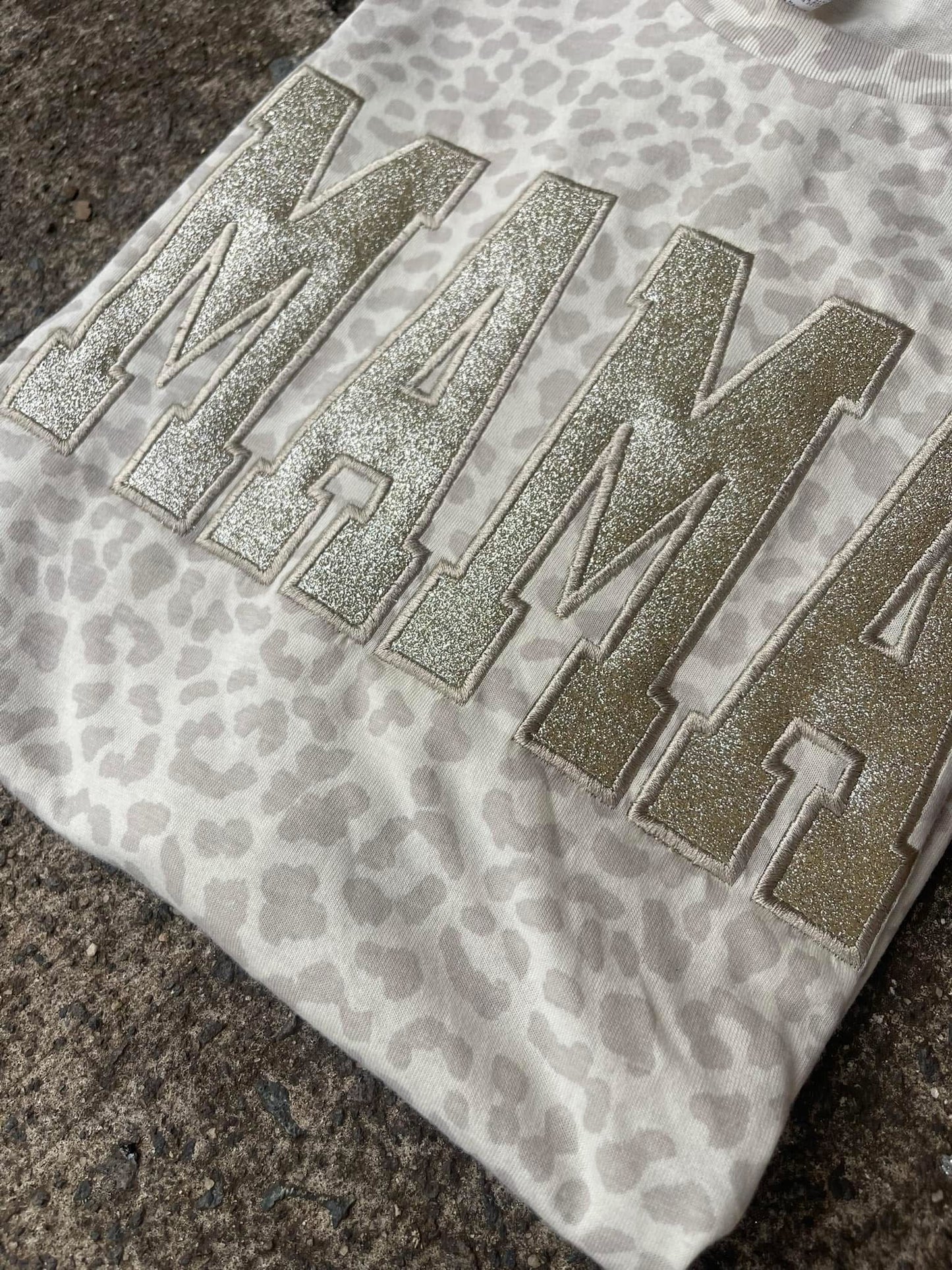 MASCOT Custom Leopard Glitter Appliqué Tees