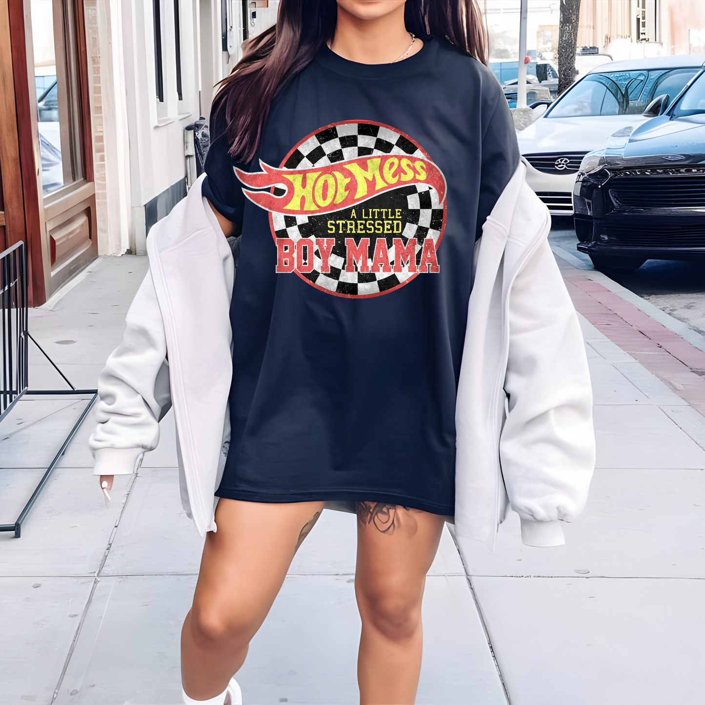 Hot Mess Always Stressed Boy Mama