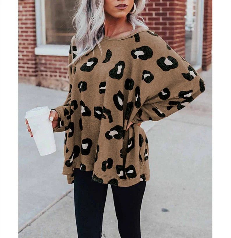 PREORDER Leopard Print Crewneck Loose Sweater