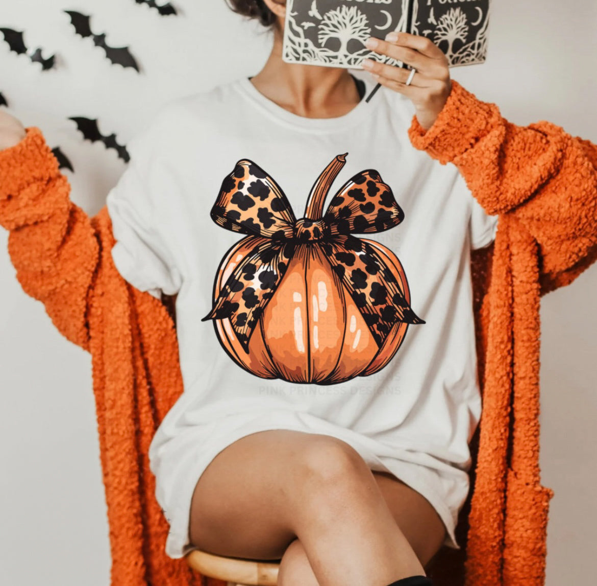 Leopard Coquette Pumpkin Tee