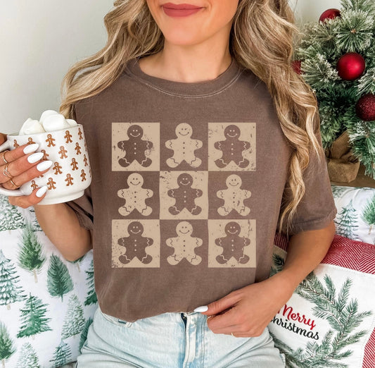 Checkered Gingerbread man Tee