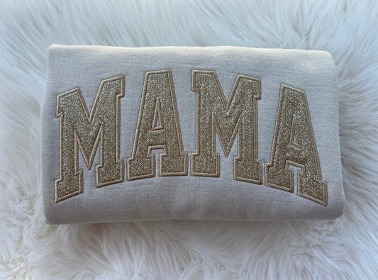 Mama Glitter Appliqué Sweatshirt