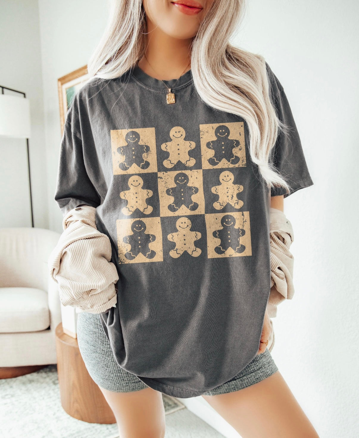 Checkered Gingerbread man Tee