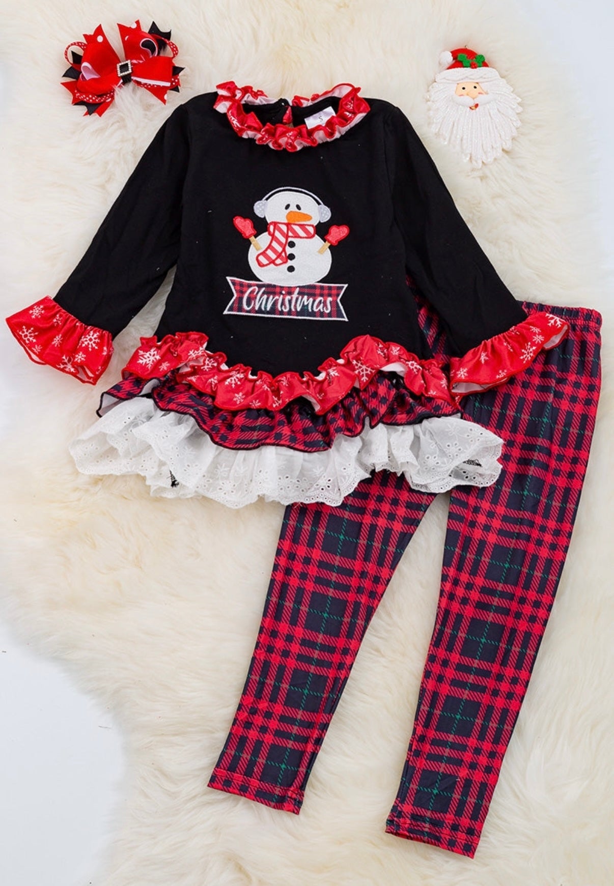 Snowman Ruffle Top + legging set