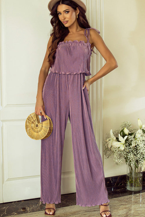 Pleated Two Piece Jumpsuit