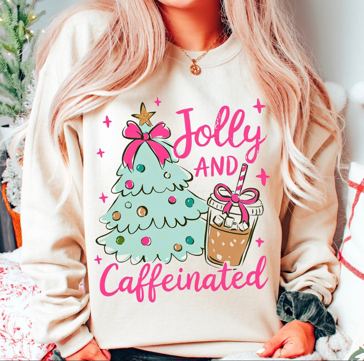 Jolly and Caffeinated Crewneck Sweatshirt