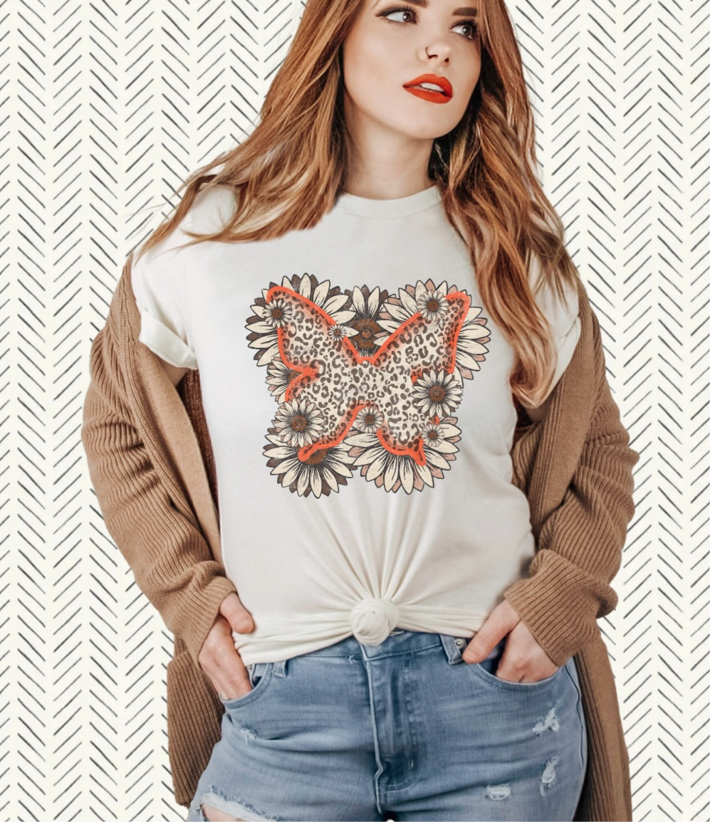 Floral Butterfly graphic tee