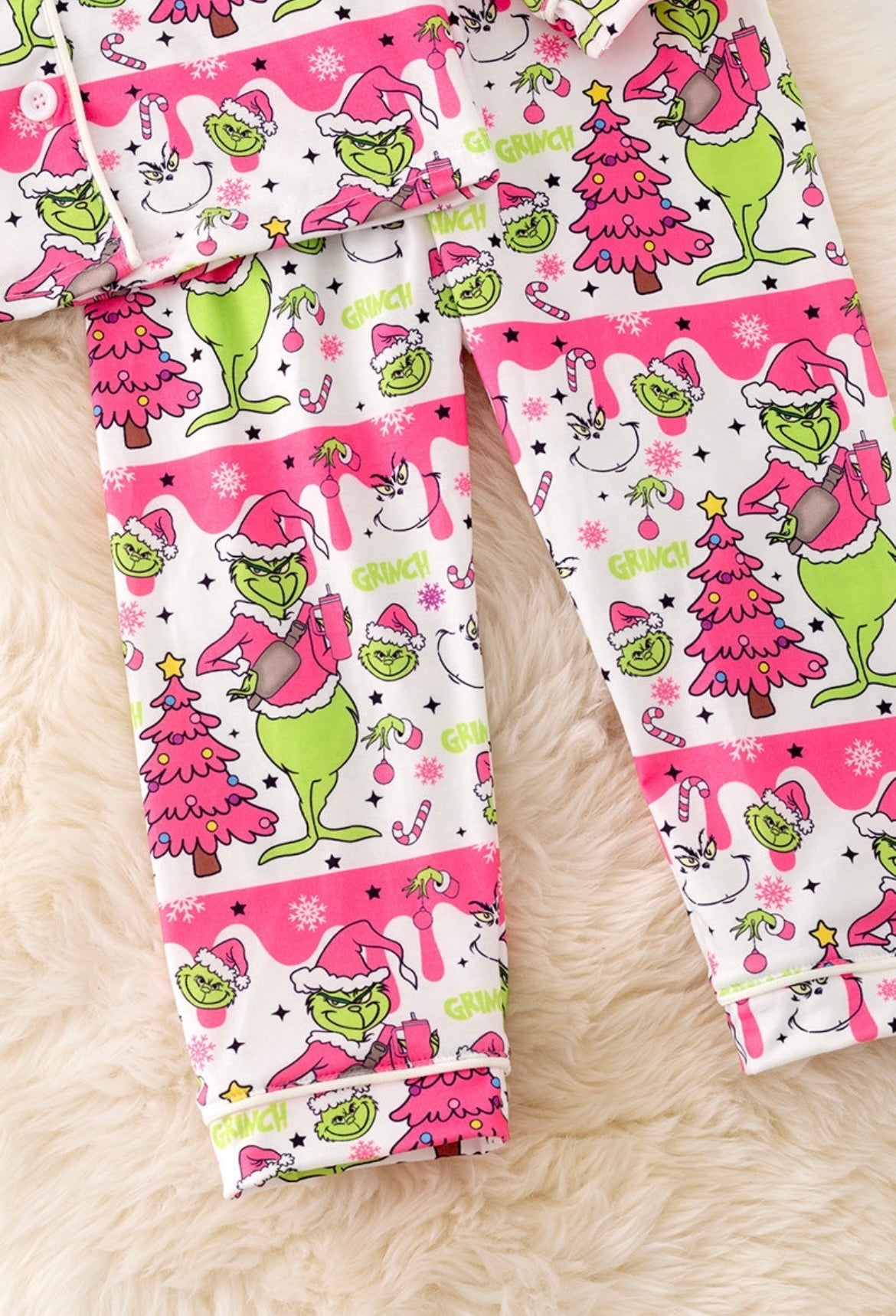 Dreaming of a pink Grinchmas PJ set