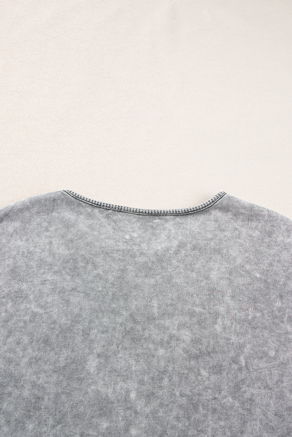 Gray Mineral Wash Exposed Seam Drop Shoulder Oversized Tee