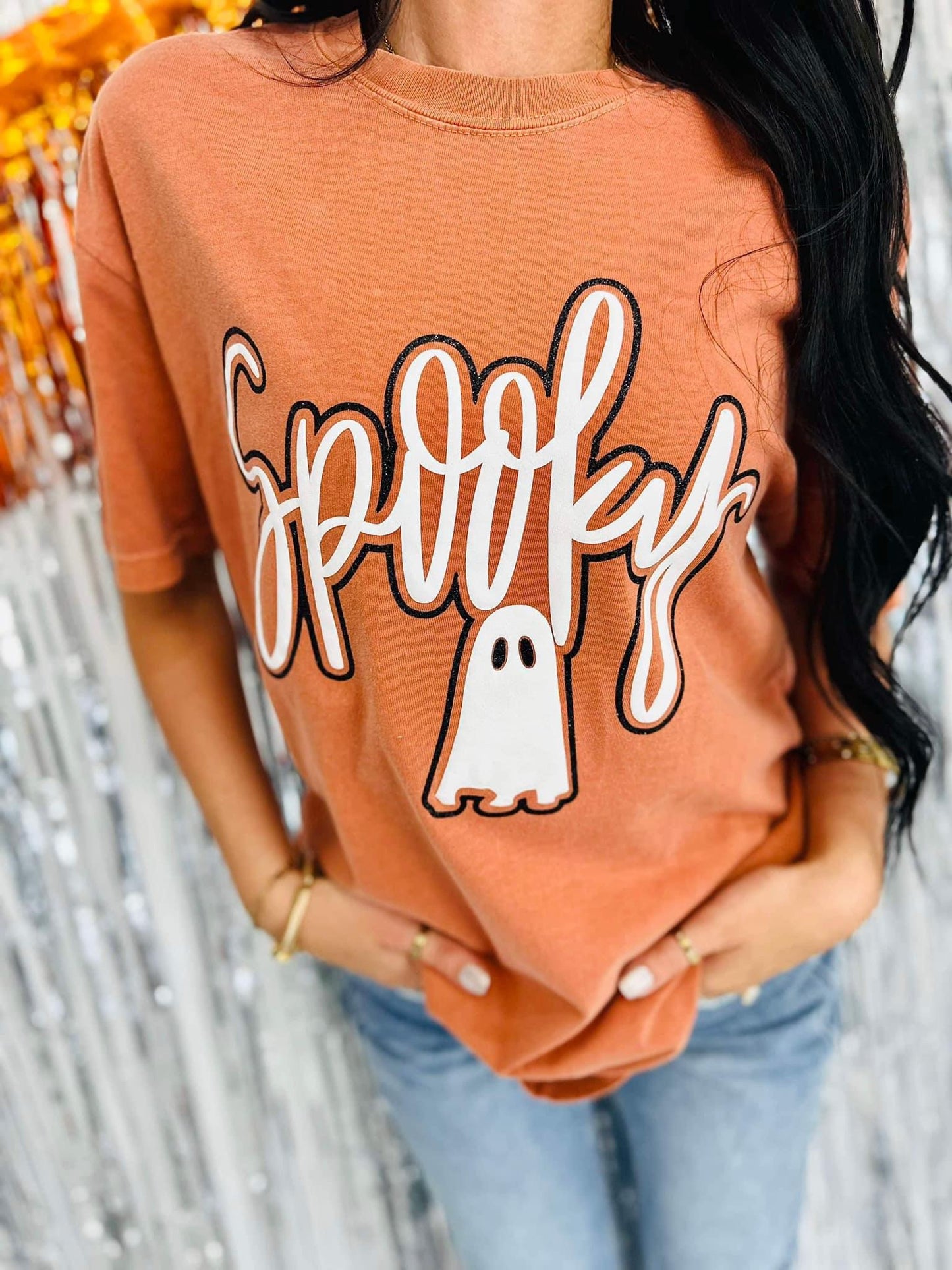 Spooky 👻 + puff +glitter Graphic Tee