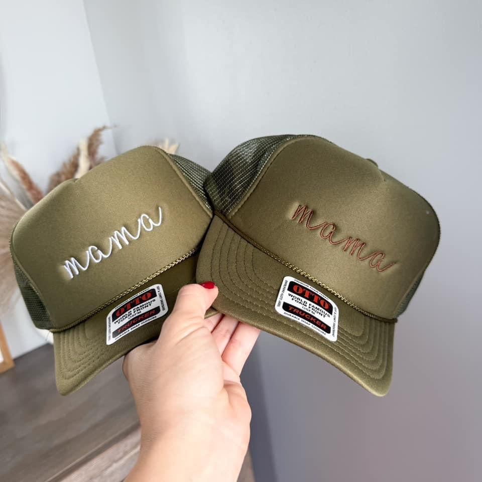 Mama embroidered trucker hats