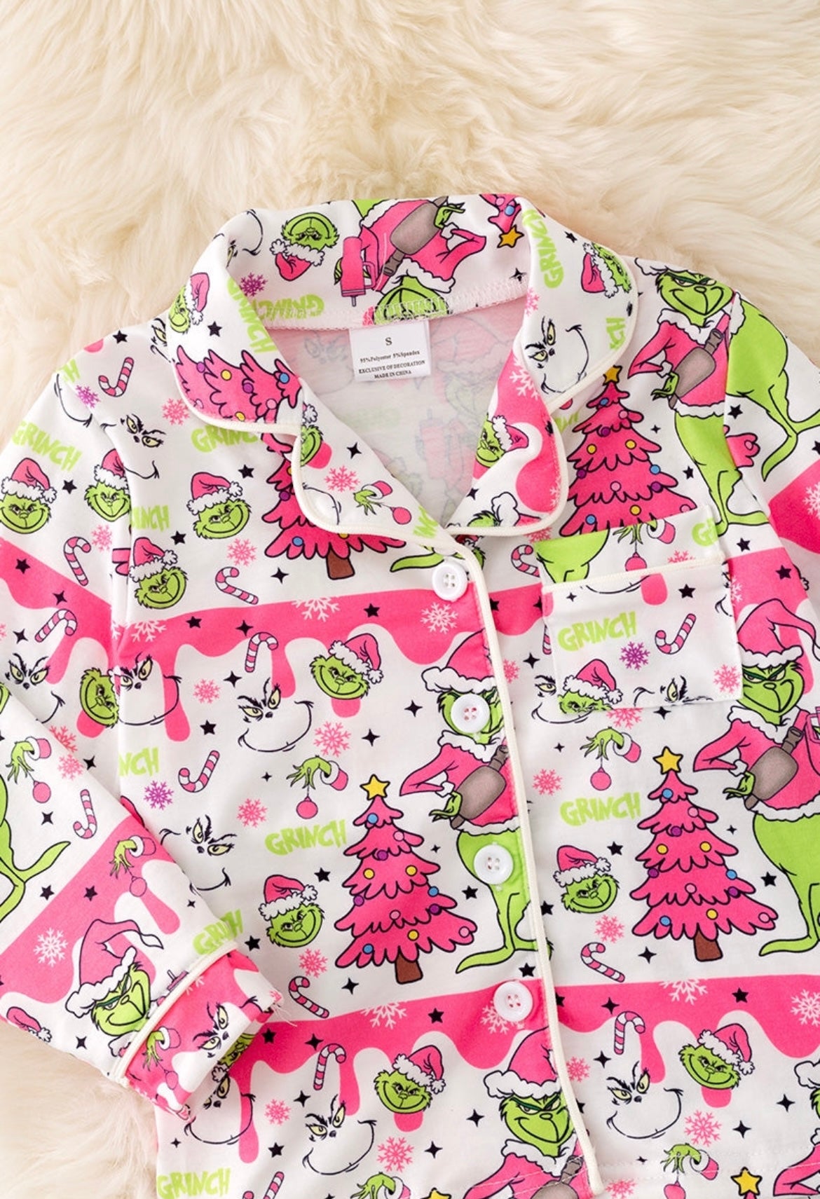 Dreaming of a pink Grinchmas PJ set