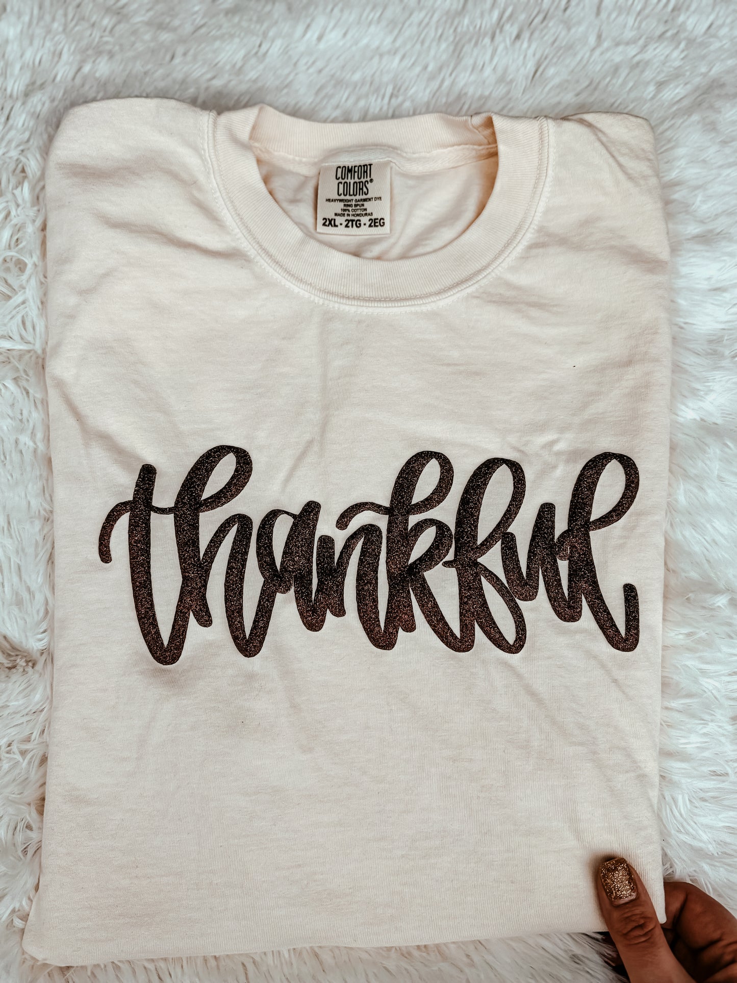 Thankful Puff Glitter Tee