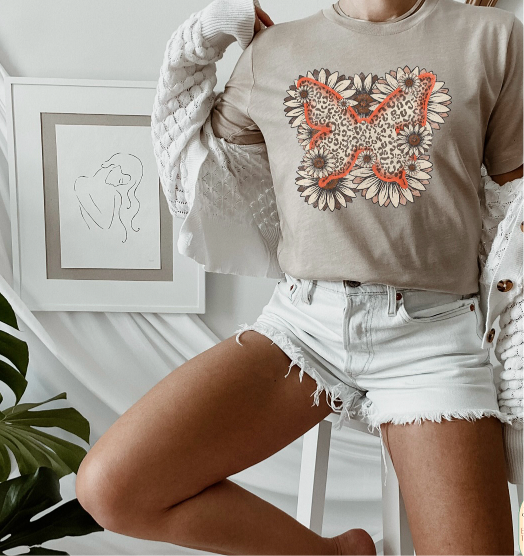 Floral Butterfly graphic tee