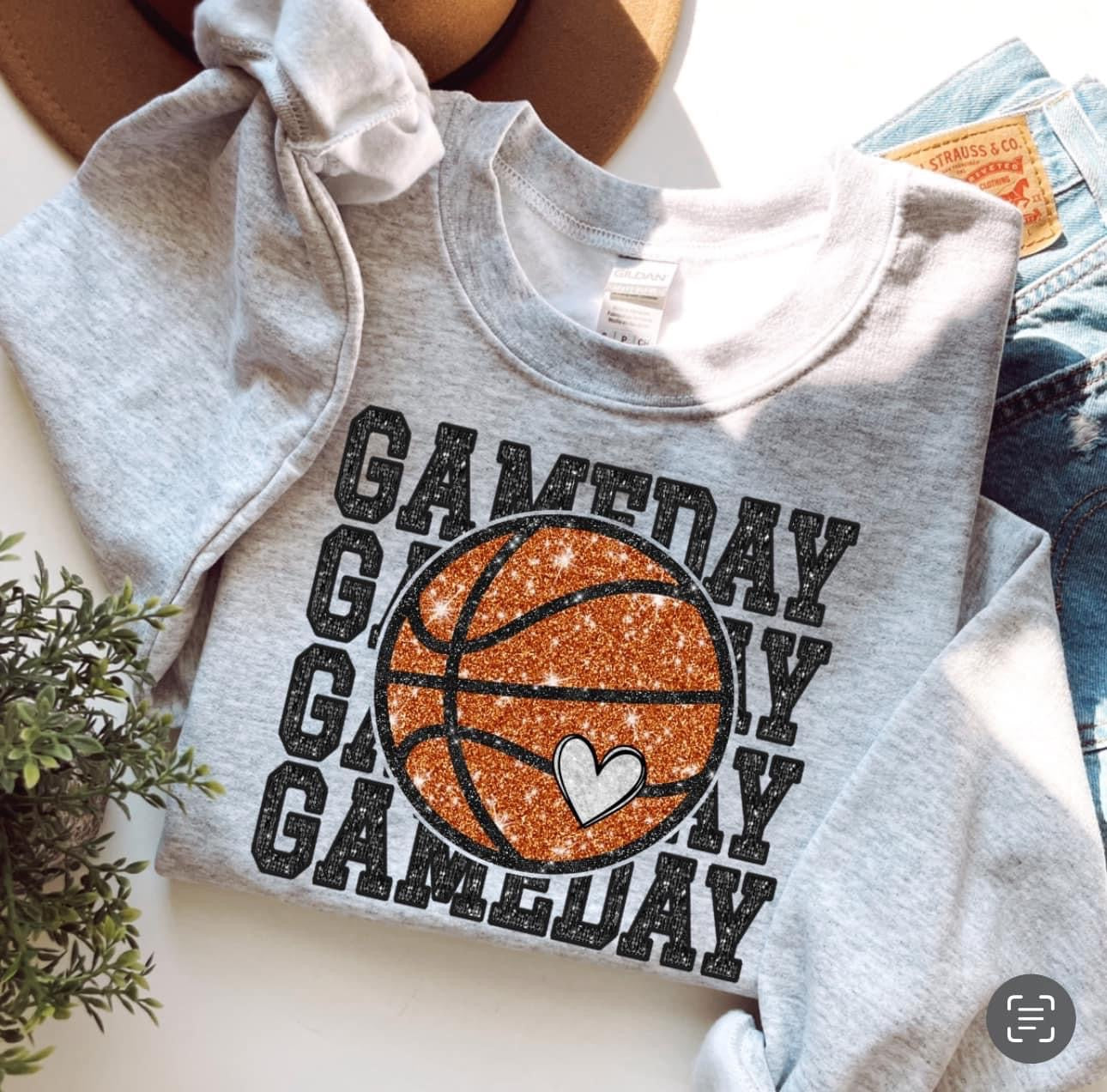 Game Day Game Day Game Day Crewneck Sweatshirt 🏀