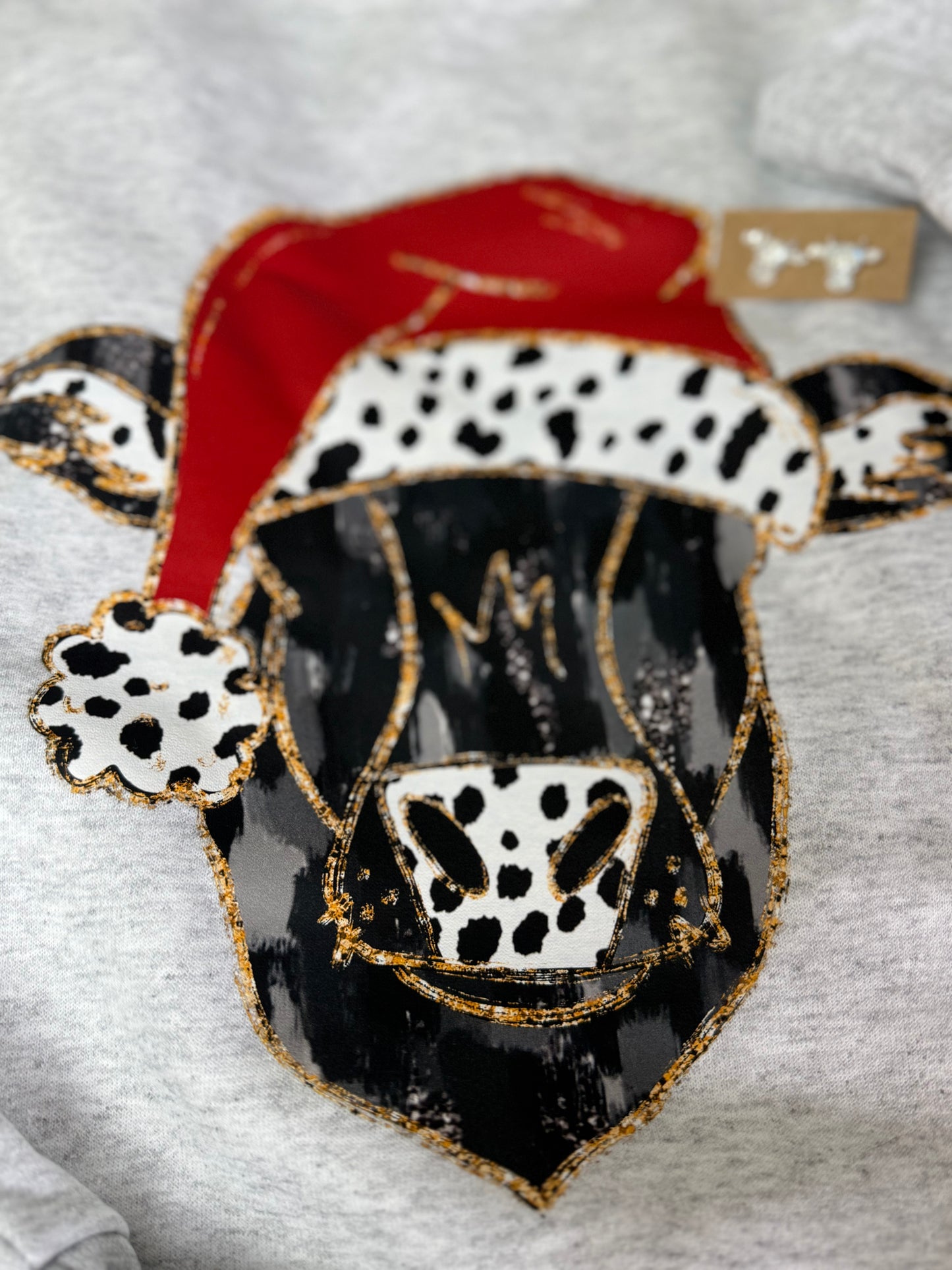 Mooey Christmas Brush Stroke Glitter Sweatshirt