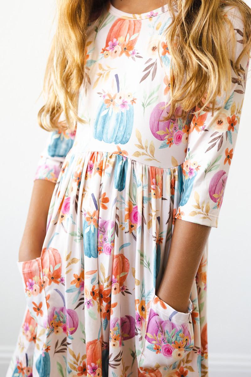 Harvest Blooms 3/4 Twirl Dress