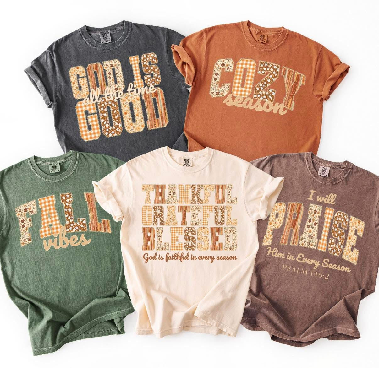 I will praise Him in every season graphic tee