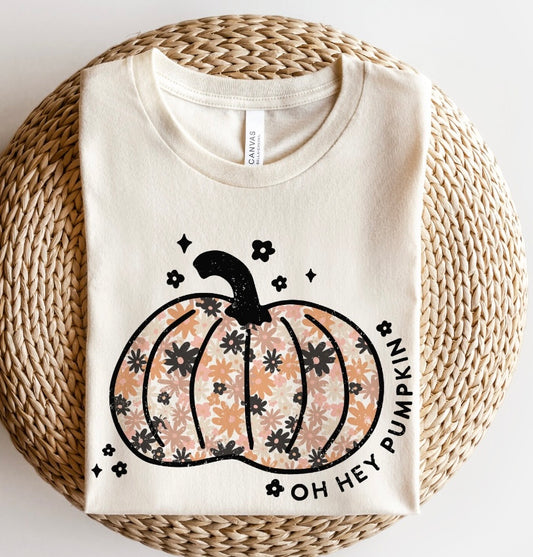 Oh Hey Pumpkin Boho Floral Graphic Tee