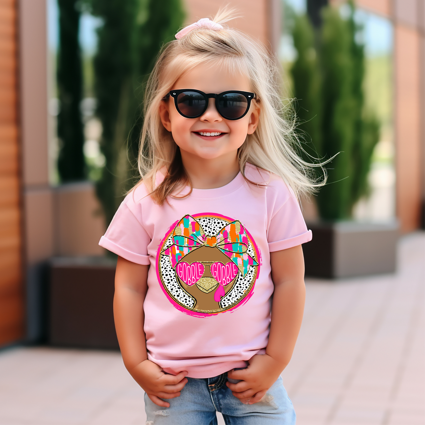 Gobble Gobble Girls Turkey Graphic tee