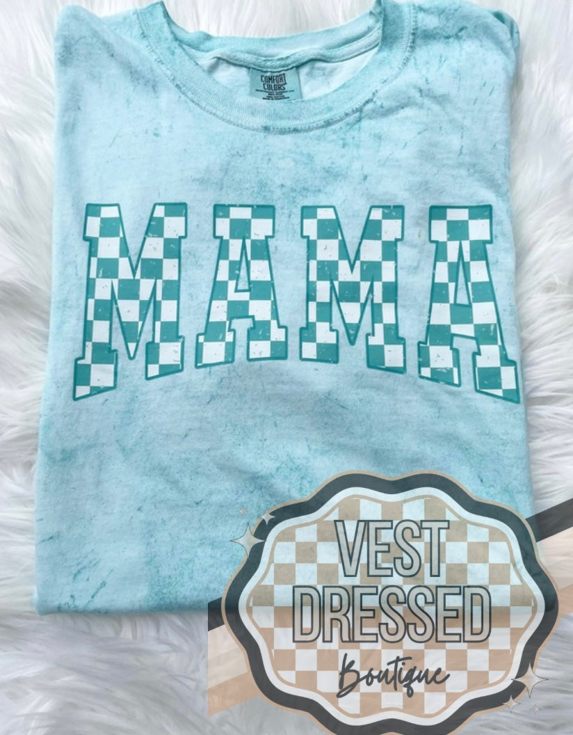 Checkered Mama Graphic Tees