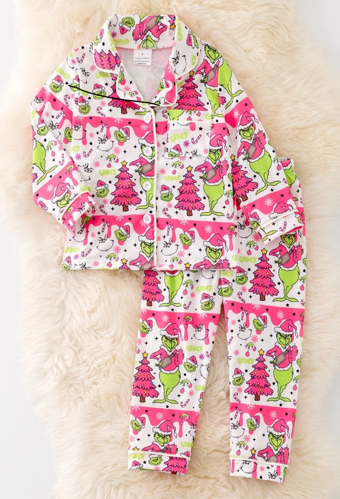 Dreaming of a pink Grinchmas PJ set