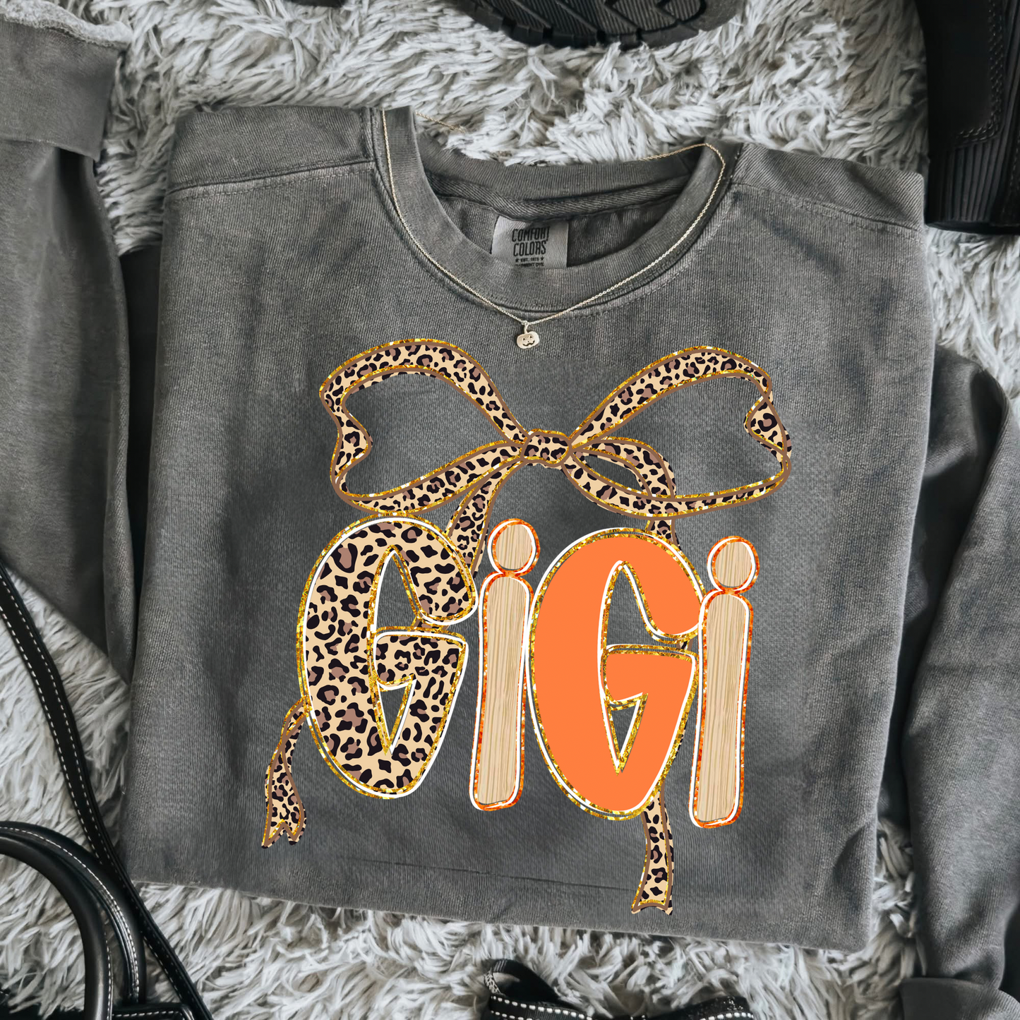 Custom fall leopard sweatshirt