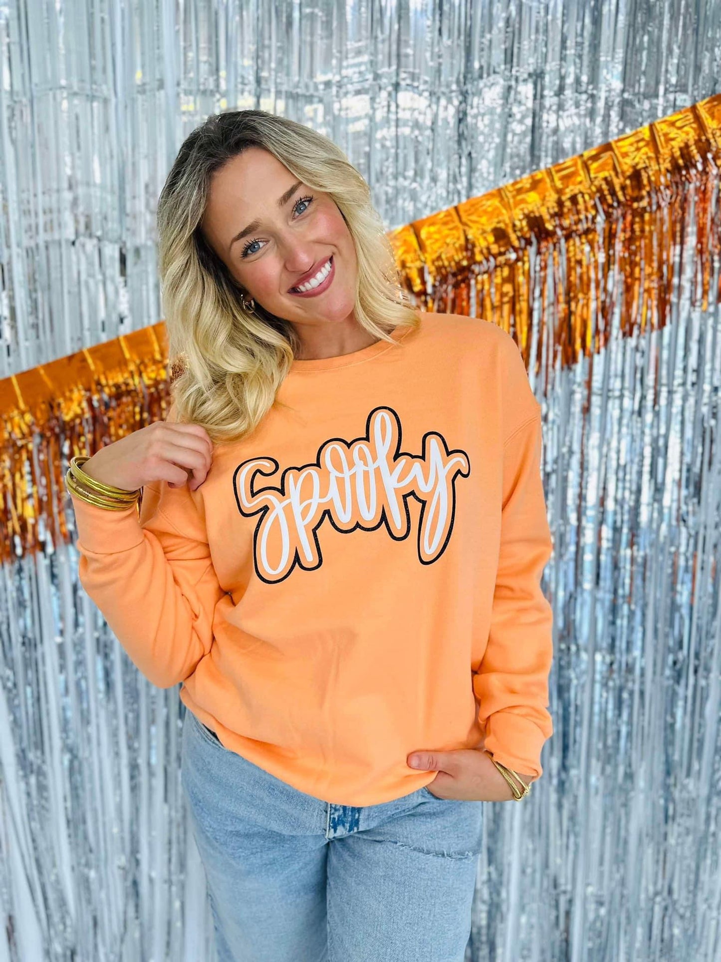 Spooky Puff Glitter Crewneck