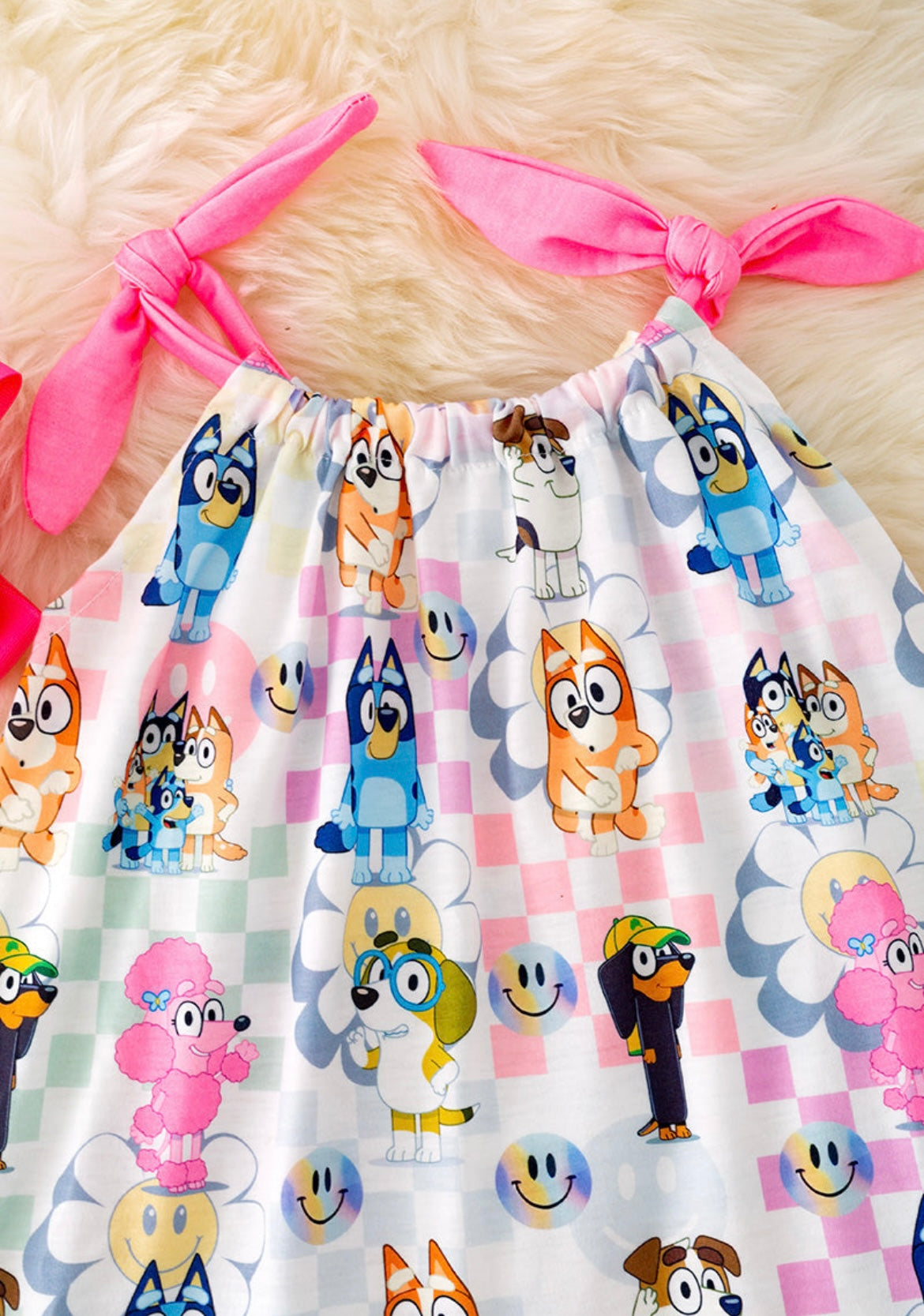 Retro Checkered Dogs Dress