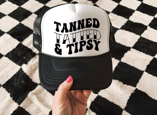 Tanned Tatted & Tipsy trucker Hat