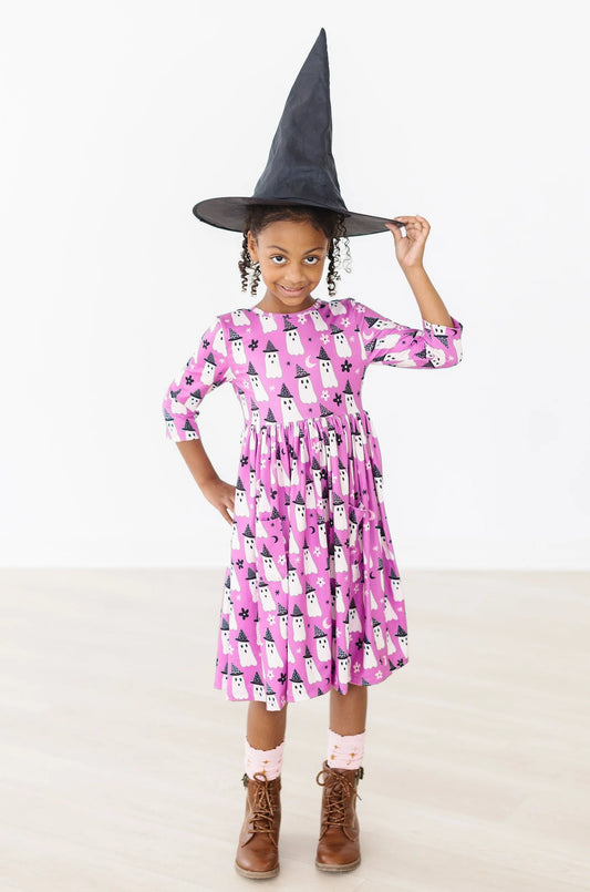 Witches Boo 3/4 sleeve twirl dress