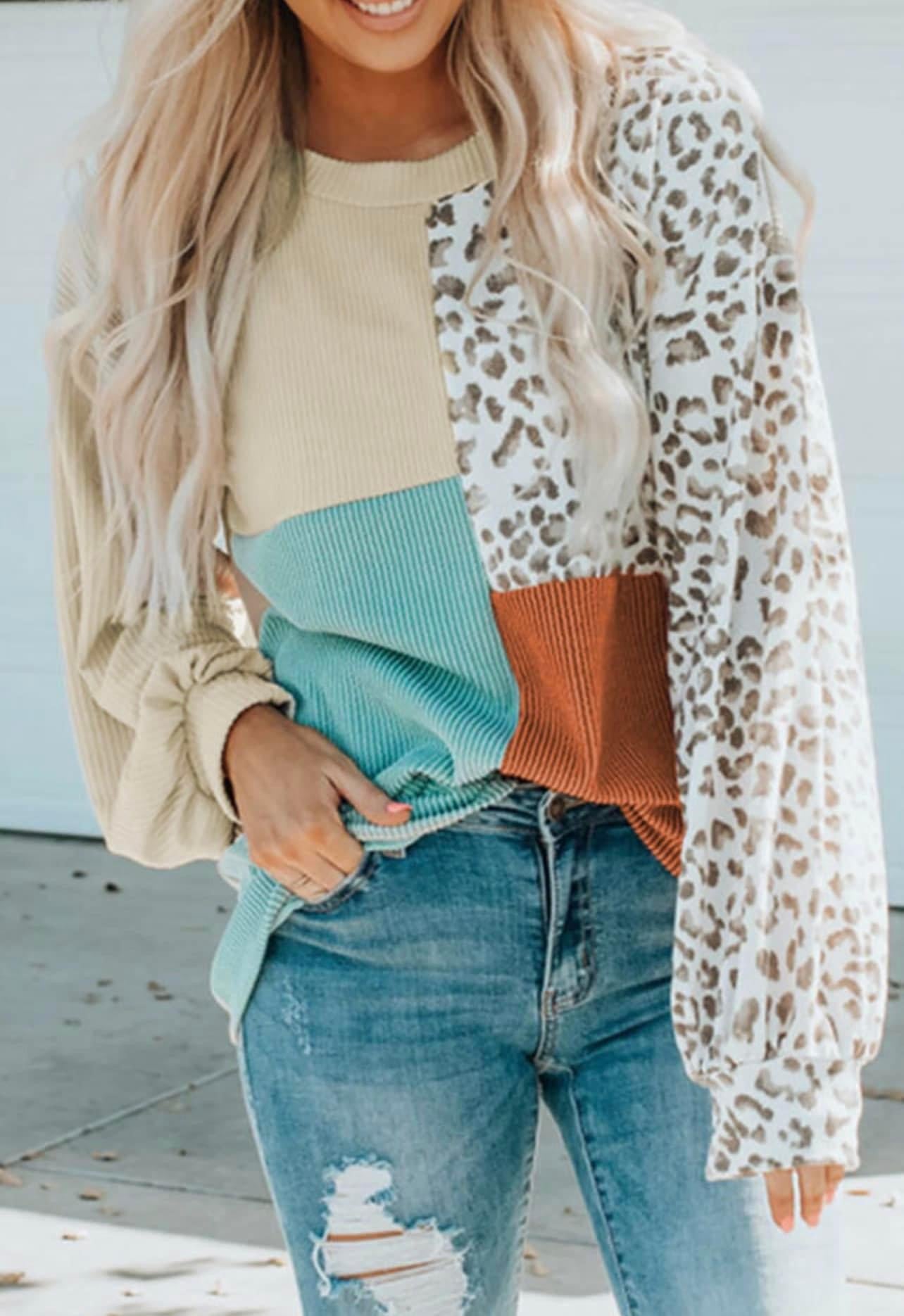 Leopard Patch Work Colorblock