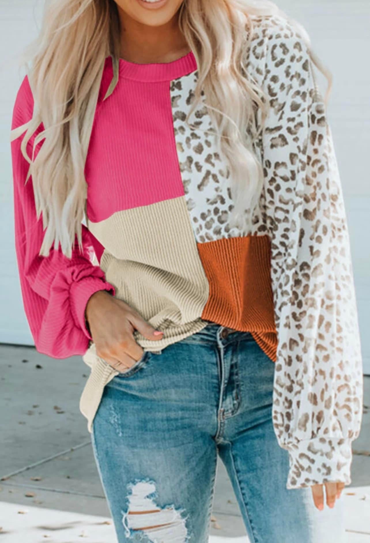 Leopard Patch Work Colorblock