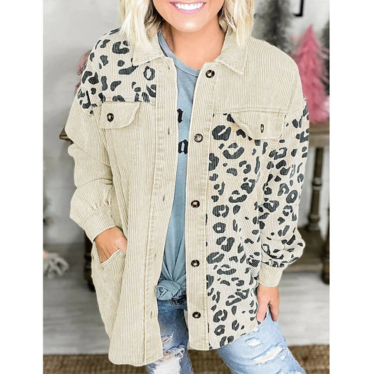 PREORDER Leopard-print Corduroy Jacket