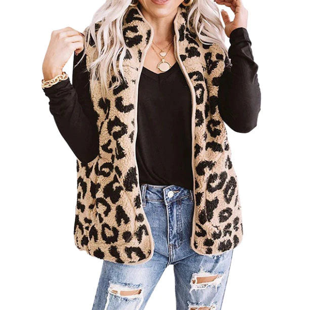 PREORDER Leopard-print Vest Jacket