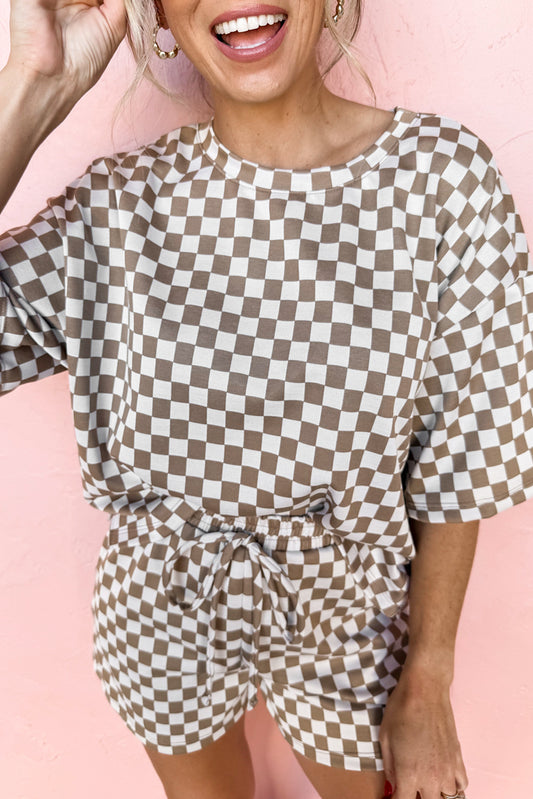 Brown Checkered Set