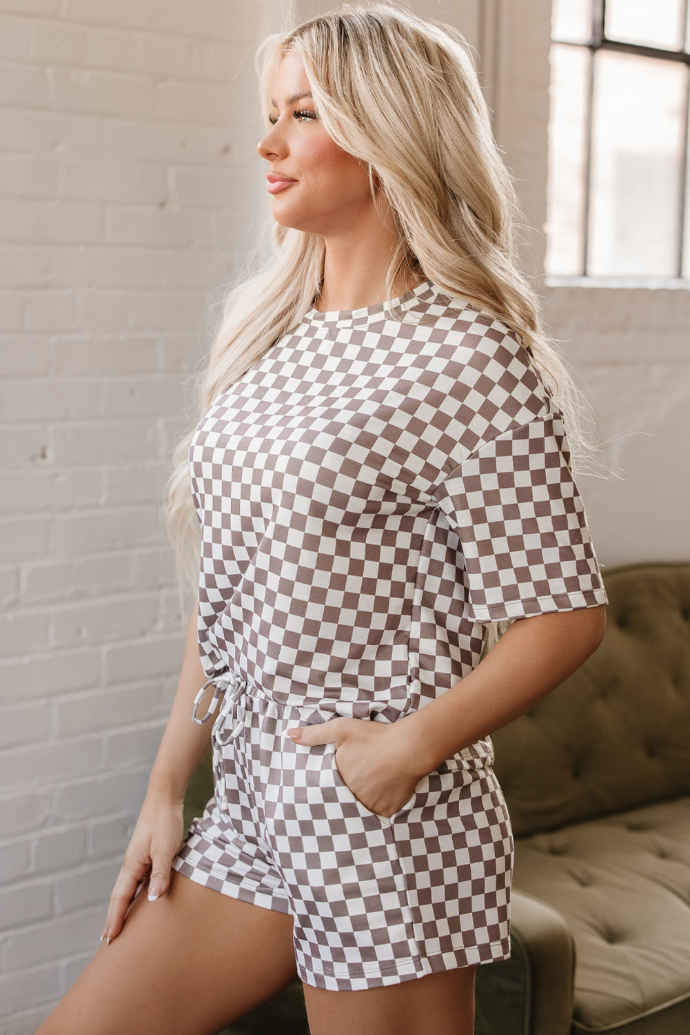 Brown Checkered Set