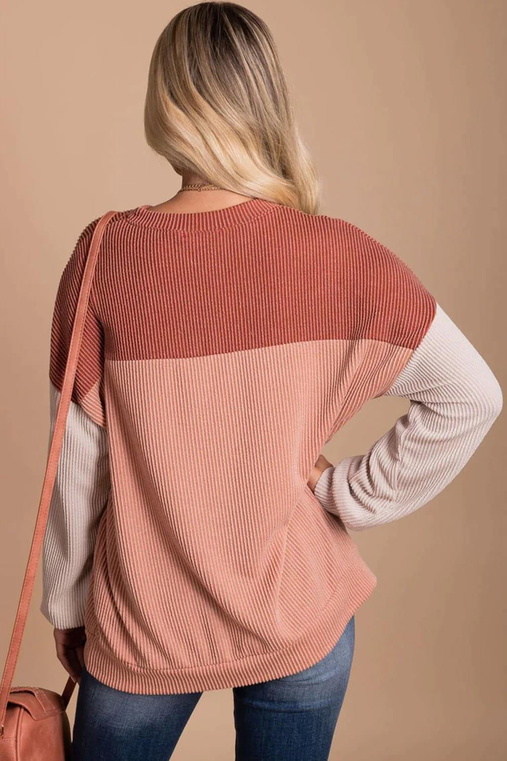 Corded Color Block Top