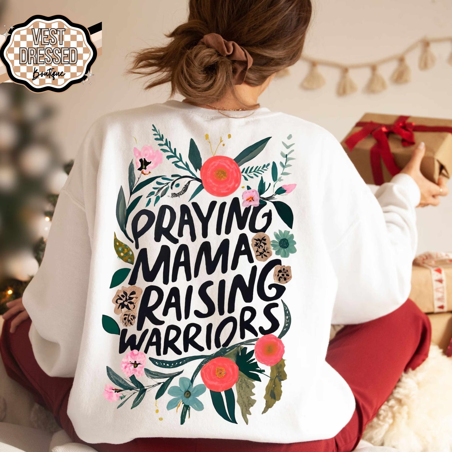 Praying Mama Raising Warriors Crewneck